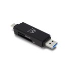 Ewent-EW1075-geheugenkaartlezer-USB-3.2-Gen-1-(3.1-Gen-1)-Type-A-Type-C-Zwart
